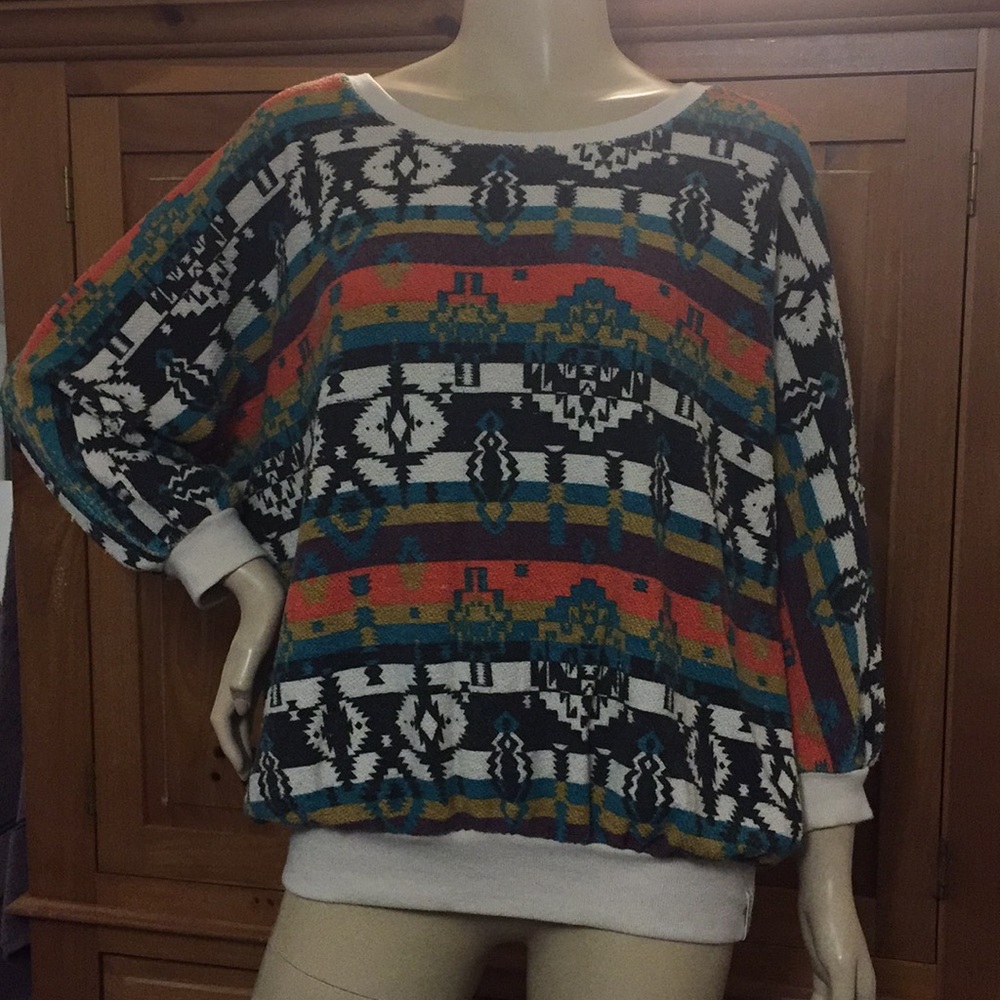 Billabong Tribal Multicolored Batwing Pull Over